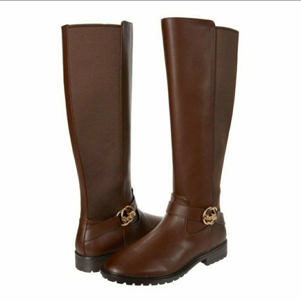 ▪︎COACH Farrah Brown Wide Calf Riding Boots ▪︎